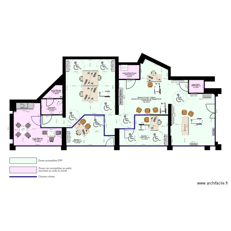 HM Montpellier - 3ème Bureau V1. Plan de 13 pièces et 152 m2