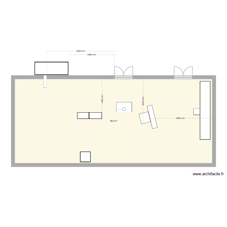 HP St Maurice. Plan de 1 pièce et 99 m²