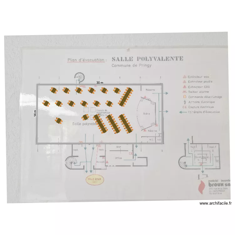 salle. Plan de 