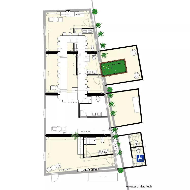 plan RDC et R+1 arcades V5 supperposé. Plan de 5 Pièces et 81 m² plan RDC et R+1 arcades V5 supperposé. Plan de 5 Pièces et 81 m²