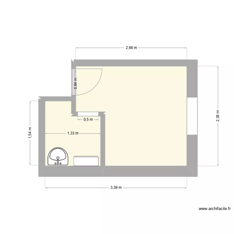 SDB Cantin. Plan de 2 et 7 m² SDB Cantin. Plan de 2 et 7 m²