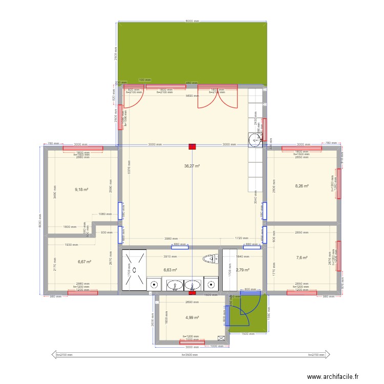 Антон 93. Plan de 10 pièces et 98 m2