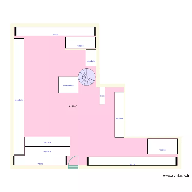 magasin. Plan de 1 et 101 m² magasin. Plan de 1 et 101 m²