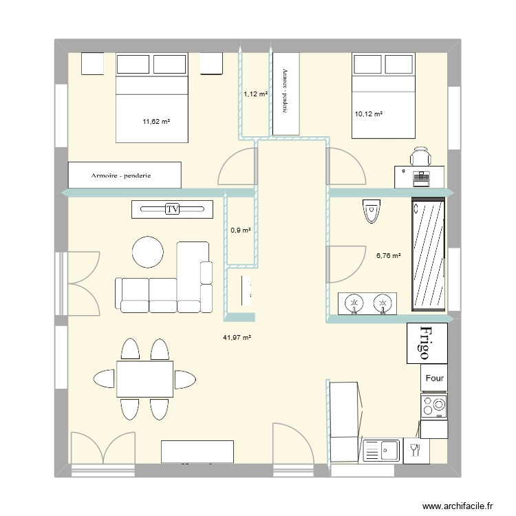 Maison meubl&eacute;e V2. Plan de 0 pièce et 0 m2