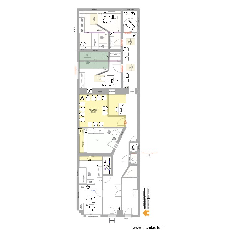 CabGyneco_NewAmenagement_V7. Plan de 5 pièces et 37 m2