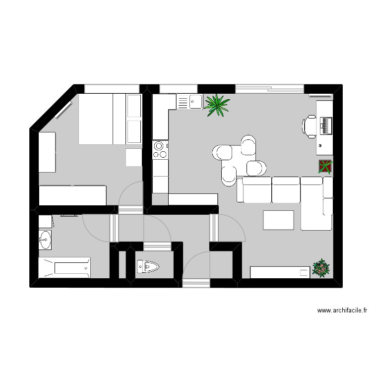 Appartement_4. Plan de 5 pièces et 42 m2