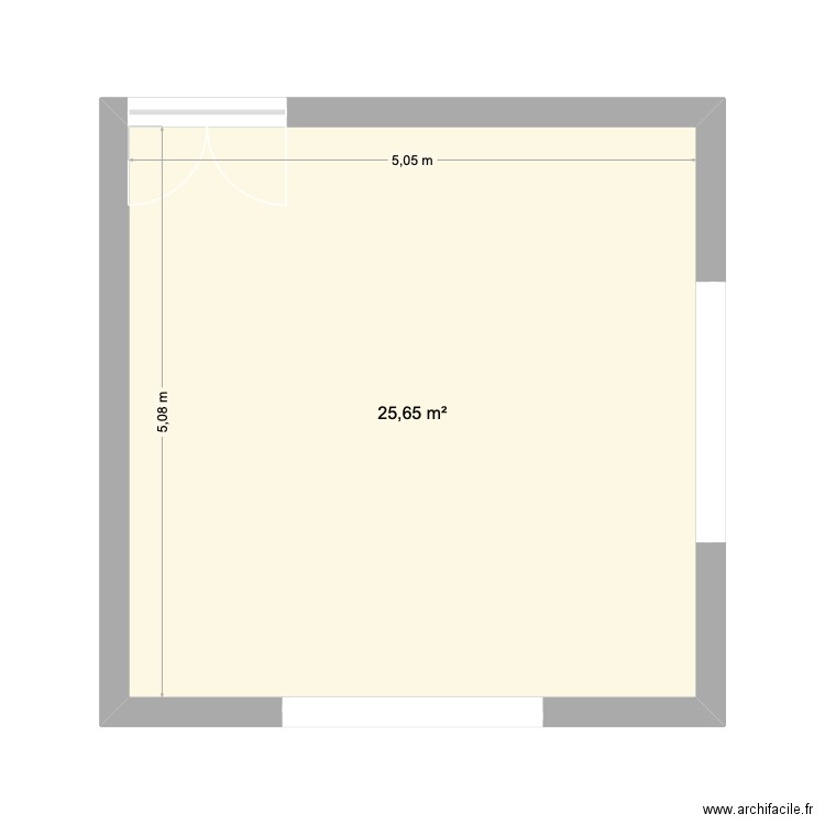 salon. Plan de 1 pièce et 26 m2
