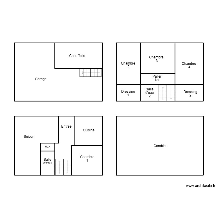 ERGUE GABERIC GARREC. Plan de 15 pièces et 96 m2