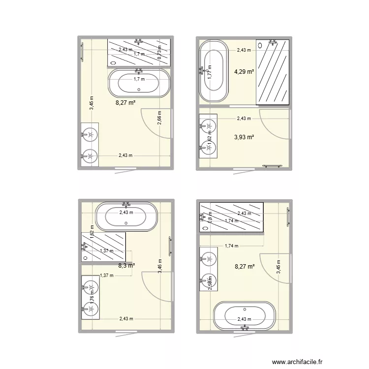 SDB PROJET. Plan de 5  et 33 m²