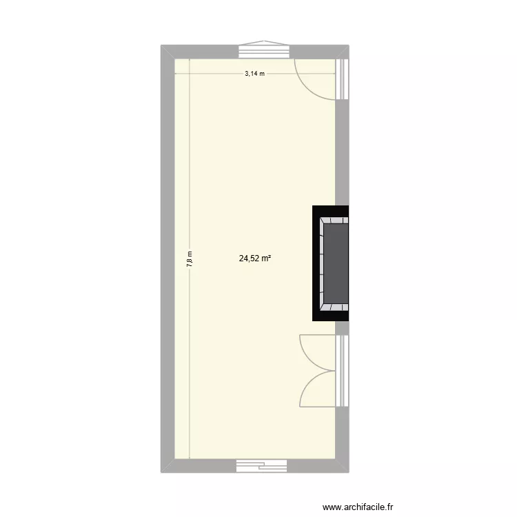 Salon maison. Plan de 1  et 25 m²