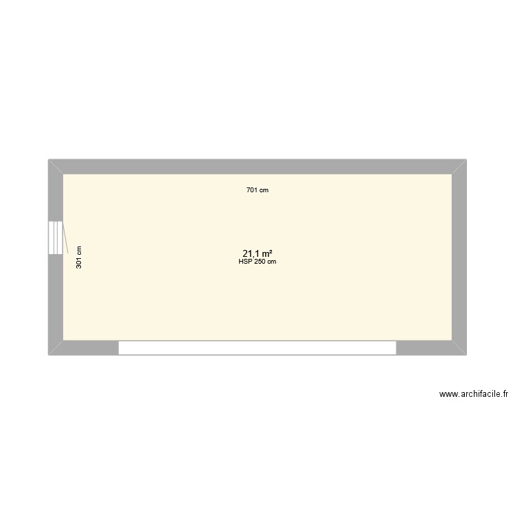 cuisine d'été. Plan de 1 pièce et 21 m2
