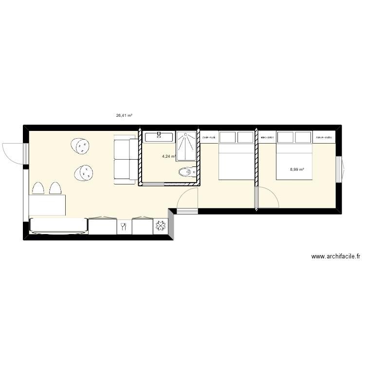 devoir 2 avec meuble. Plan de 0 pièce et 0 m2