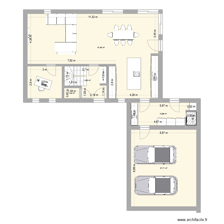 maison fontaine 20-04-25. Plan de 6 pièces et 129 m2