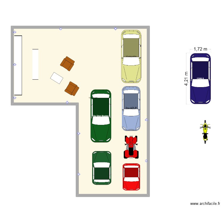 Garage 2. Plan de 1 pièce et 109 m2