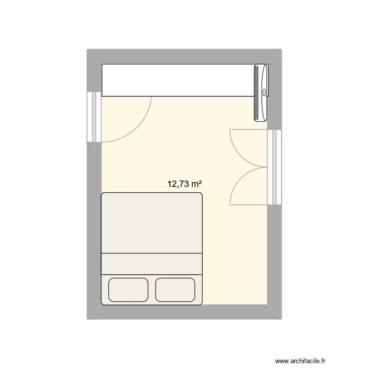 chambre parents. Plan de 1  et 13 m²