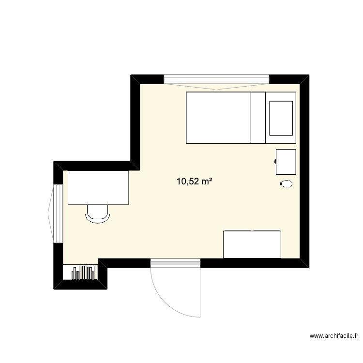 Plan de mon chambre. Plan de 1 pièce et 11 m2