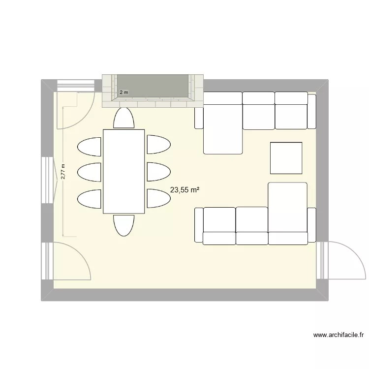 Salle a manger Vinax. Plan de 1 pièce et 24 m²