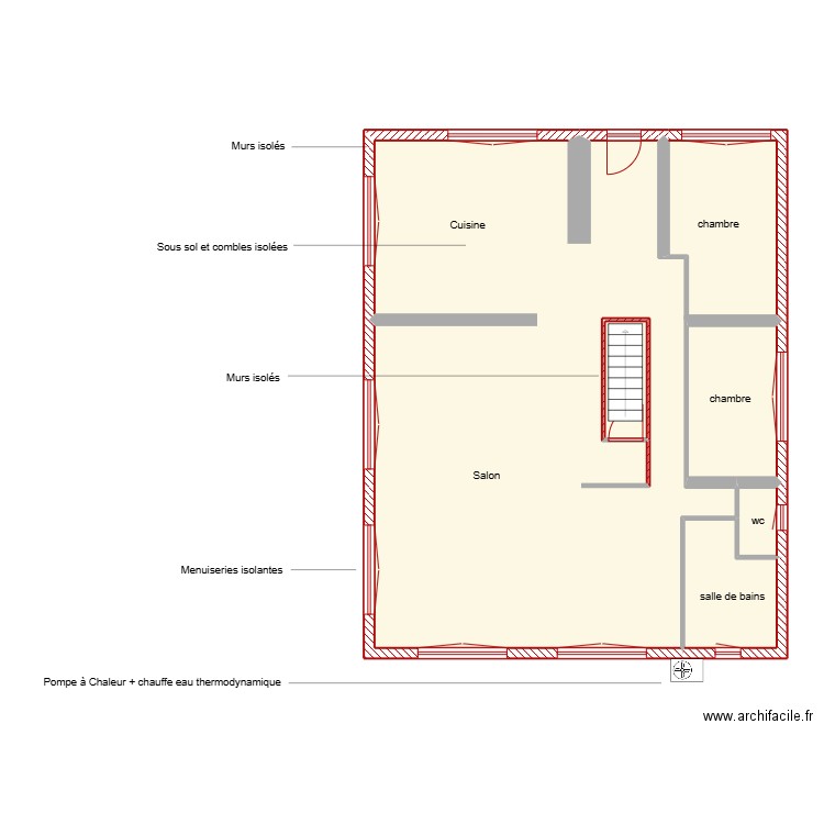 Rizzotto étape 2. Plan de 5 pièces et 111 m2