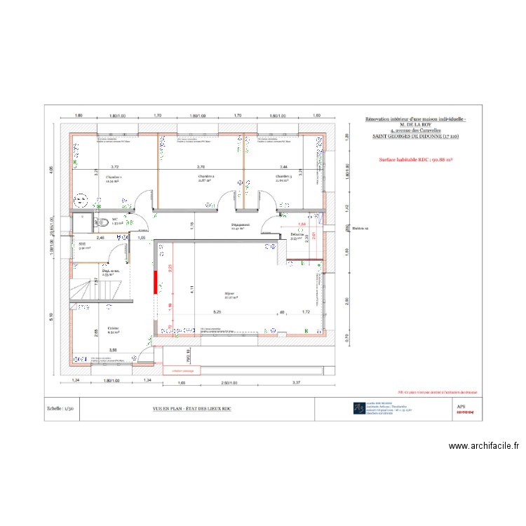 de la roy rdc. Plan de 0 pièce et 0 m2