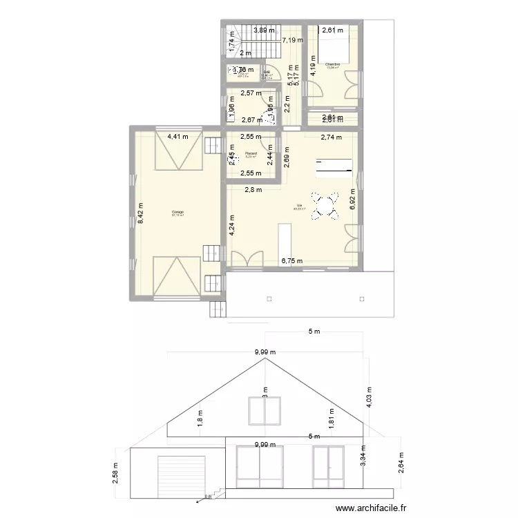 Maison_2. Plan de 11  et 191 m²