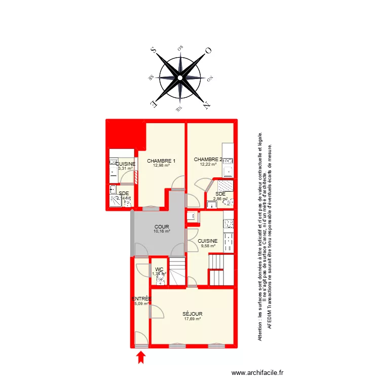 BI 33049. Plan de 30  et 173 m²