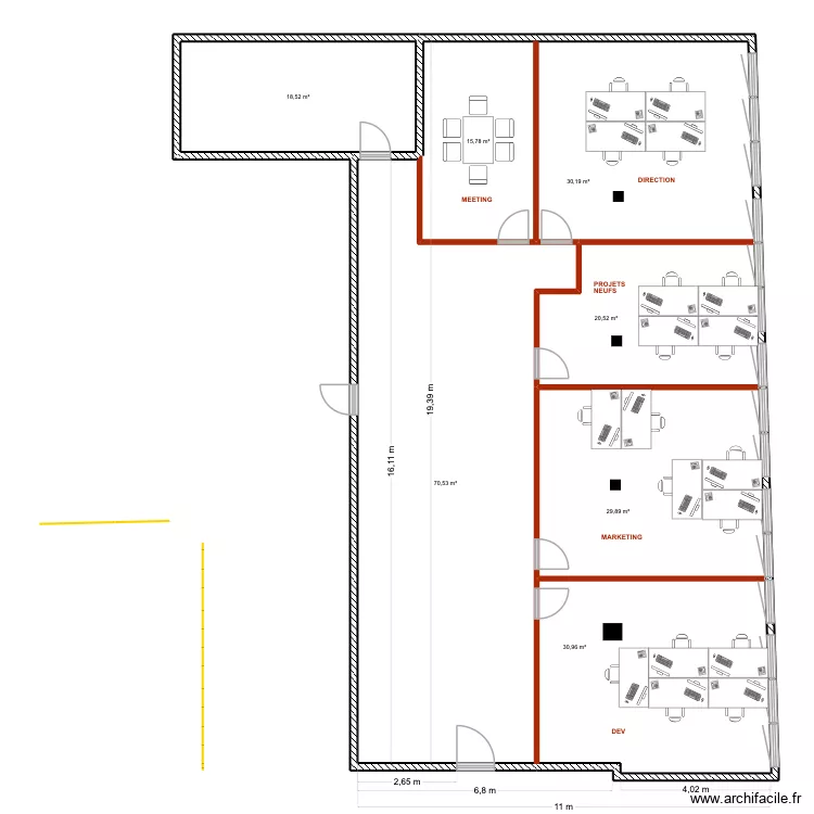 ETRAZ COMMUN VIDE 3. Plan de 7 Pièces et 216 m²