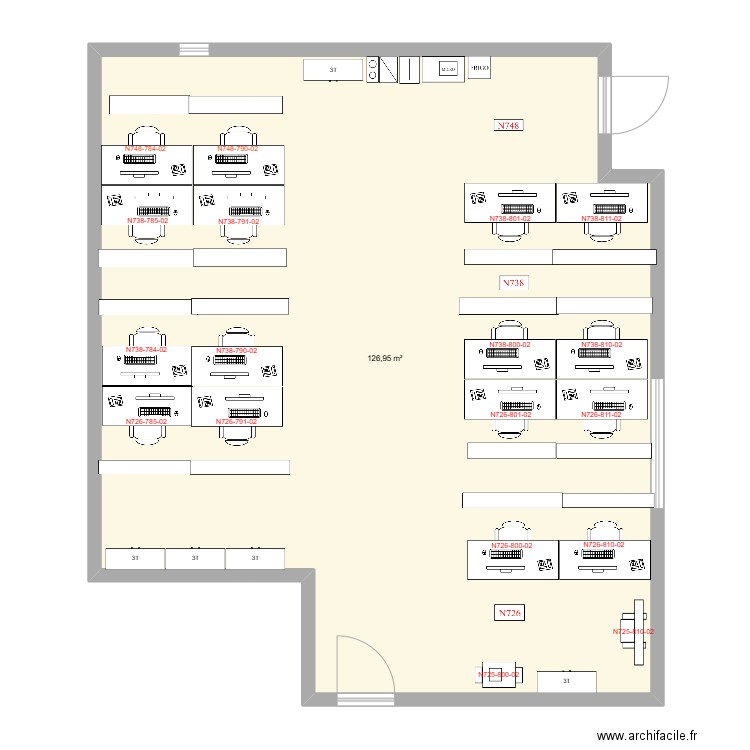 500 CV. Plan de 1 pièce et 127 m2