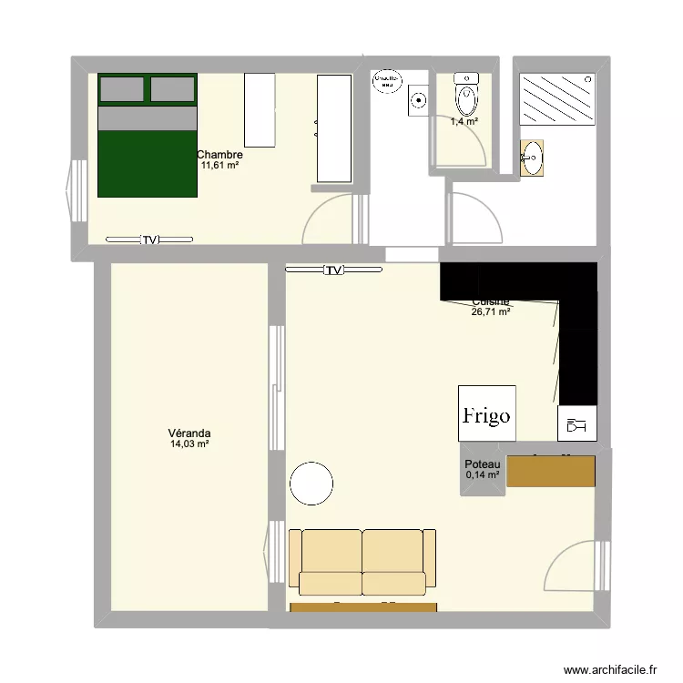 plan 2. Plan de 5  et 54 m²
