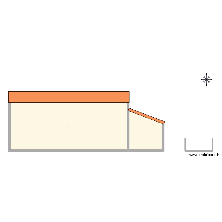 projet piscine. Plan de 2 pièces et 97 m2