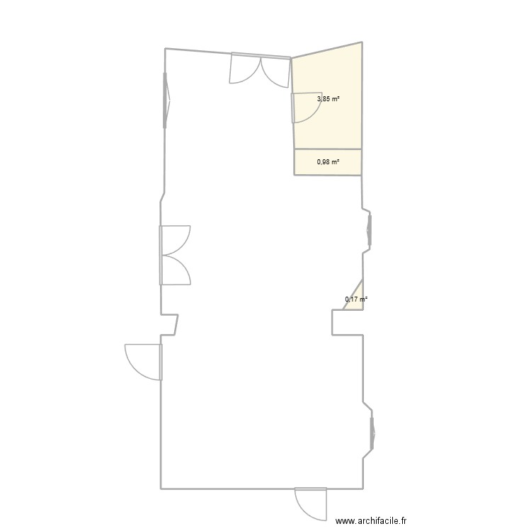 RIBEYRETTE RDC. Plan de 3 pièces et 5 m2