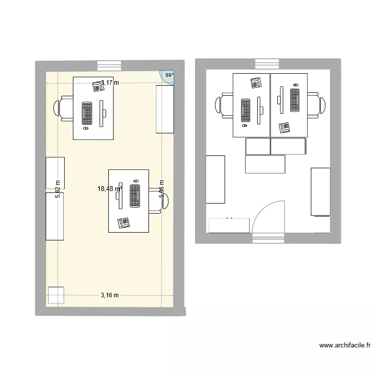 P&ocirc;le Foncier (128-129). Plan de 1  et 18 m²