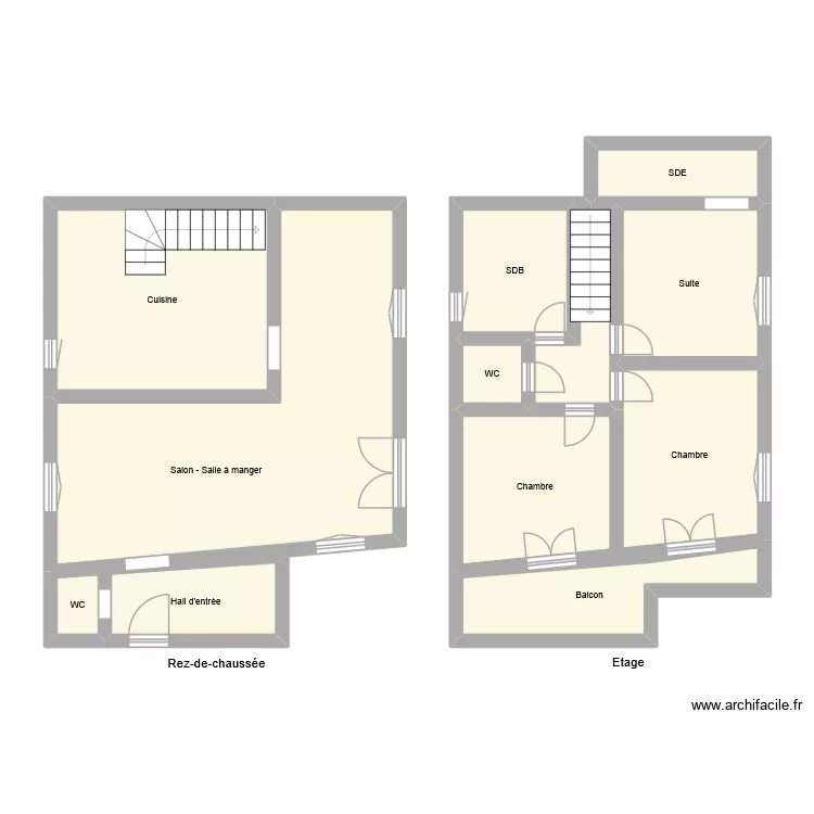 GR1387. Plan de 12  et 94 m²