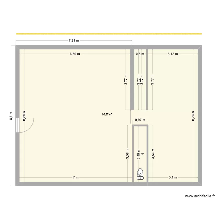 Leclerc - 1e étage. Plan de 2 et 90 m² Leclerc - 1e étage. Plan de 2 et 90 m²