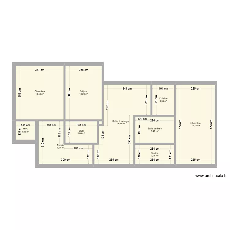 Appartement EVRY. Plan de 