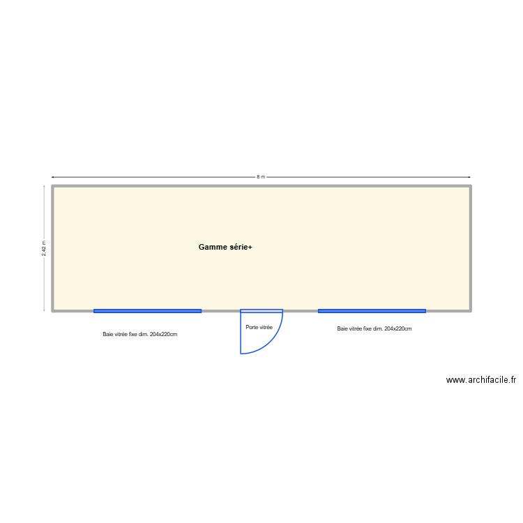 Projet EAT LOCKER. Plan de 1 pièce et 19 m2