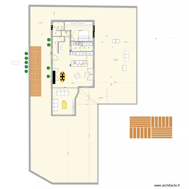 41 SORINS RDC ESSAIS 20m2. Plan de 6  et 545 m²