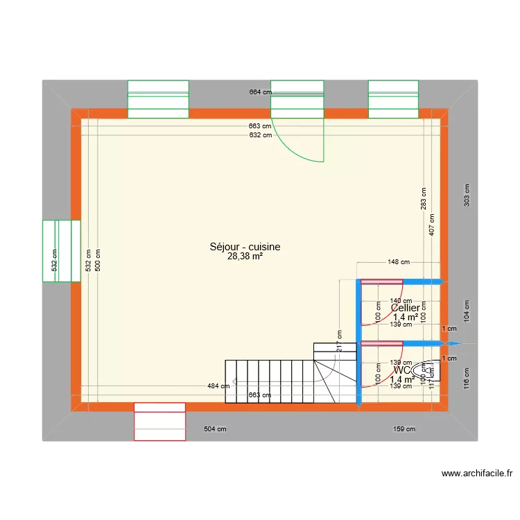 Viornery - Projet sous-sol s&eacute;jour. Plan de 