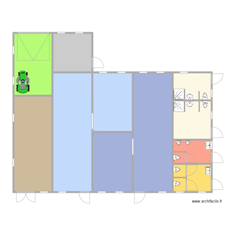 La Chaux bis. Plan de 14 pièces et 142 m2