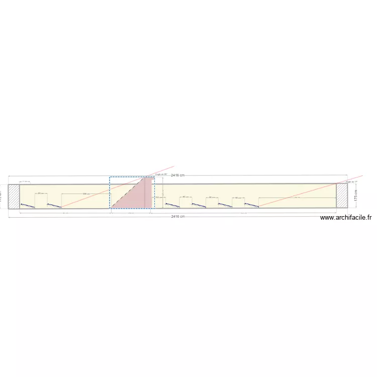 Coupe Fort Saint-Marine PV 15&deg; HT=0.10 m. Plan de 