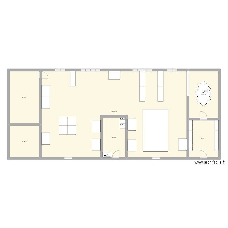 Plan 1 labo. Plan de 6 pièces et 242 m2