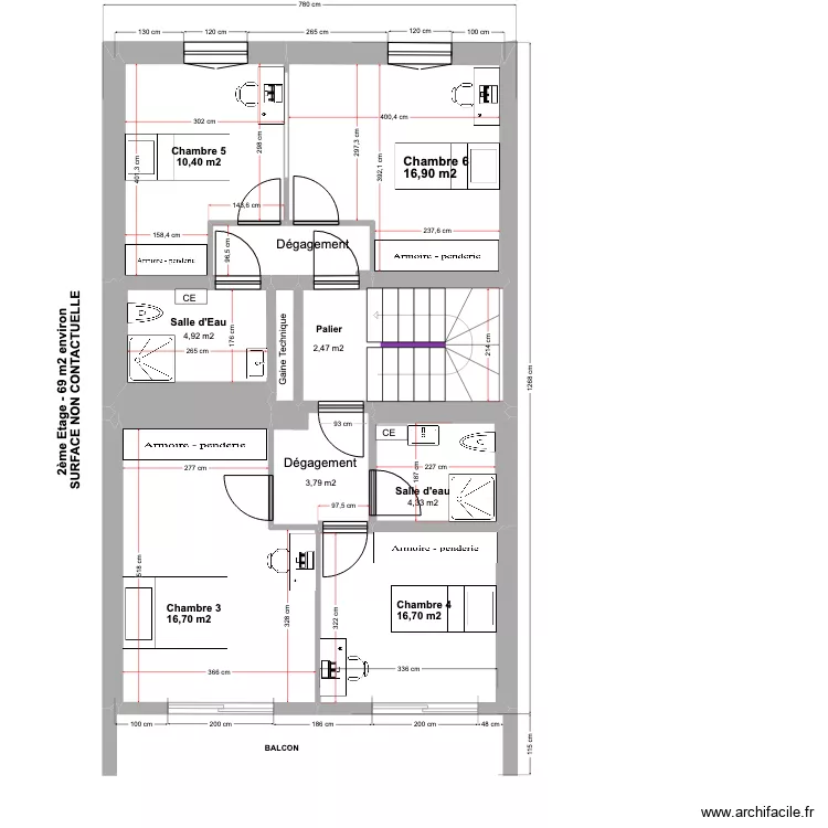 21 Bis plaine 2eme ETAGE Etudiant 06-2024. Plan de 