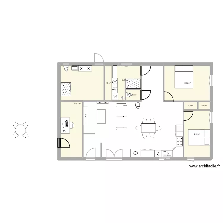 DOUDOU AIRBNB. Plan de 8 et 53 m² DOUDOU AIRBNB. Plan de 8 et 53 m²