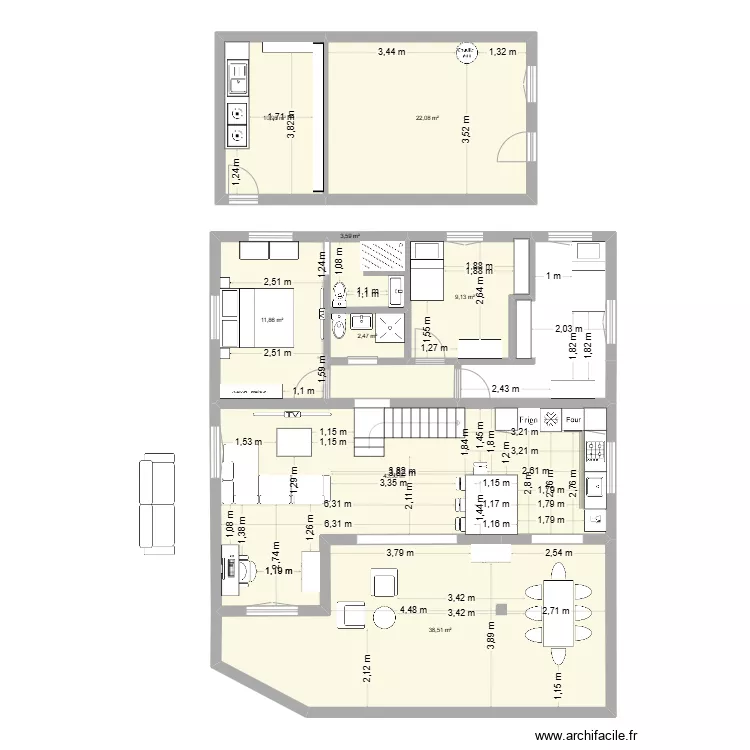 maison salubre r&eacute;nov&eacute; 2. Plan de 