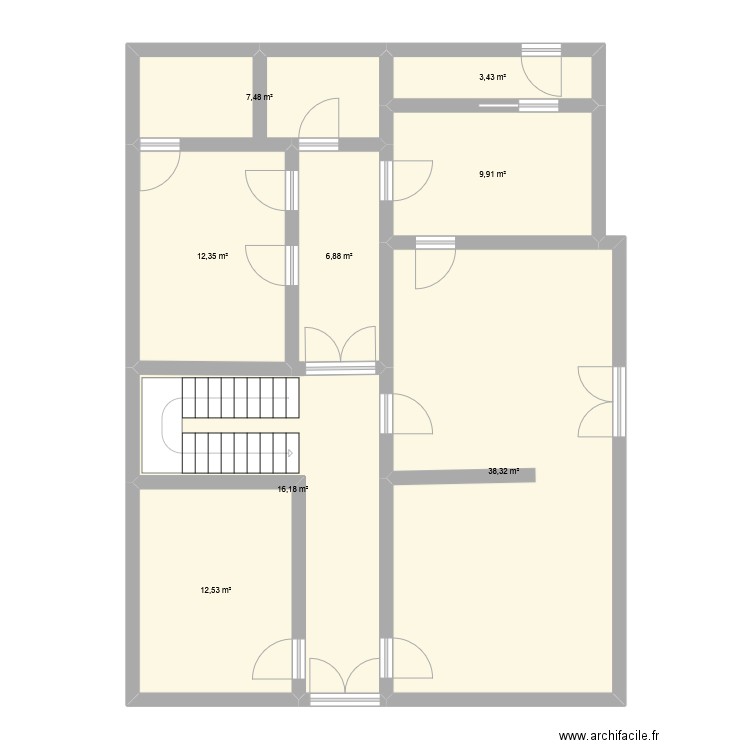 pedeboscq rdc. Plan de 8 pièces et 107 m2