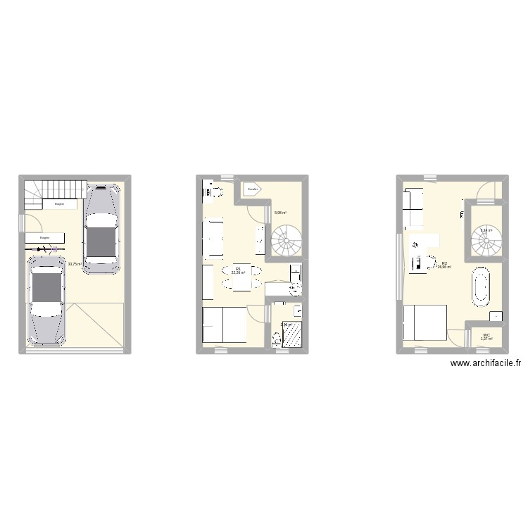 garage. Plan de 0 pièce et 0 m2