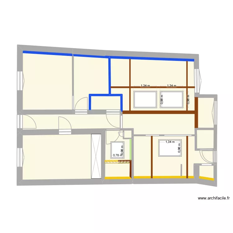 Plan D&eacute;finitif meubl&eacute; avec Velux V3. Plan de 