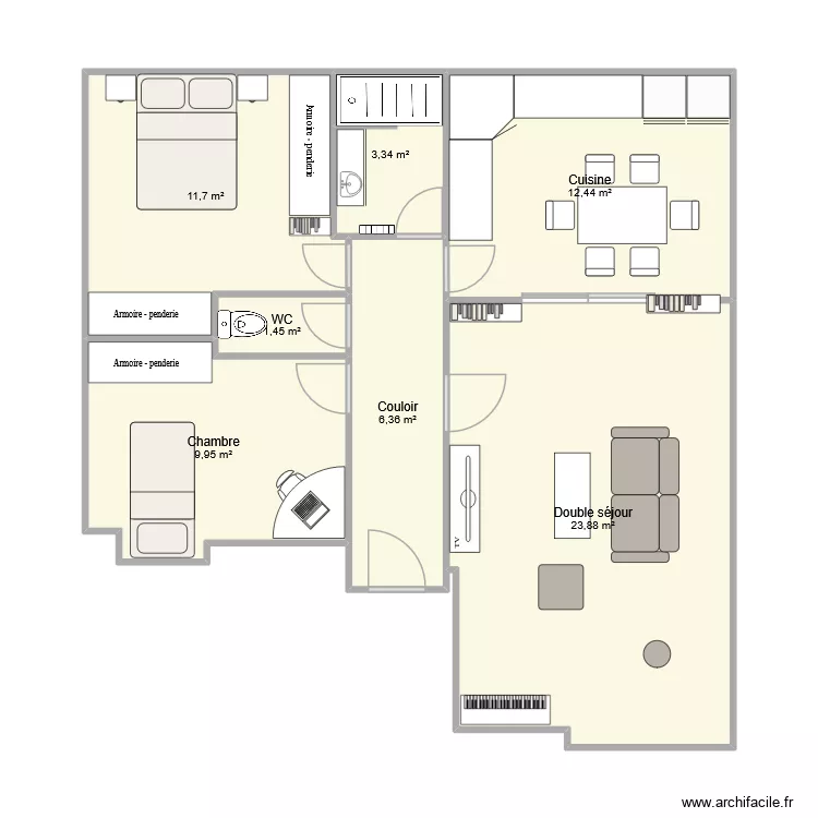 Plan banqueroute modification. Plan de 7 Pièces et 69 m² Plan banqueroute modification. Plan de 7 Pièces et 69 m²