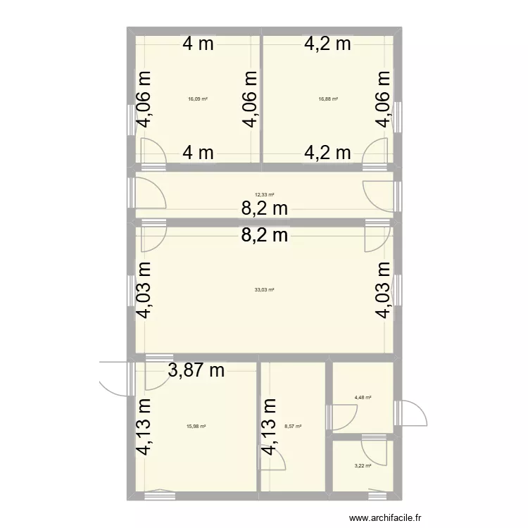 MIMI BAST 1/100. Plan de 8  et 111 m²