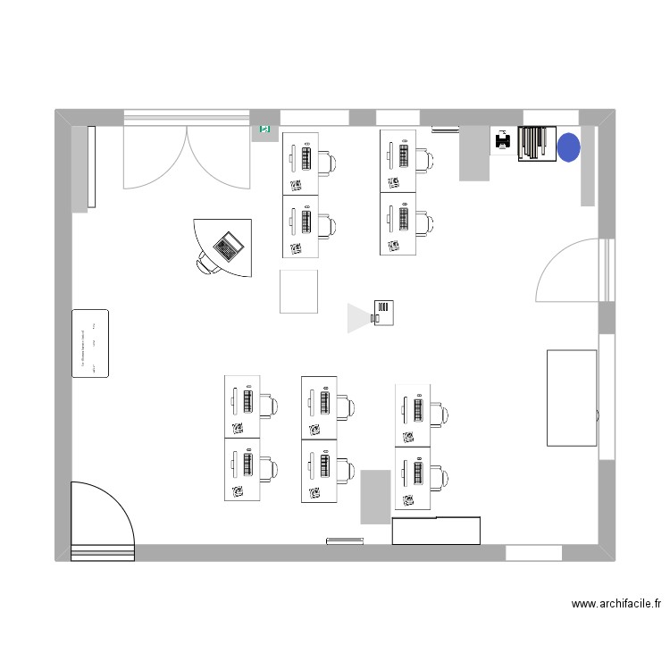 Salle tertiaire AVANT. Plan de 1 pièce et 55 m2