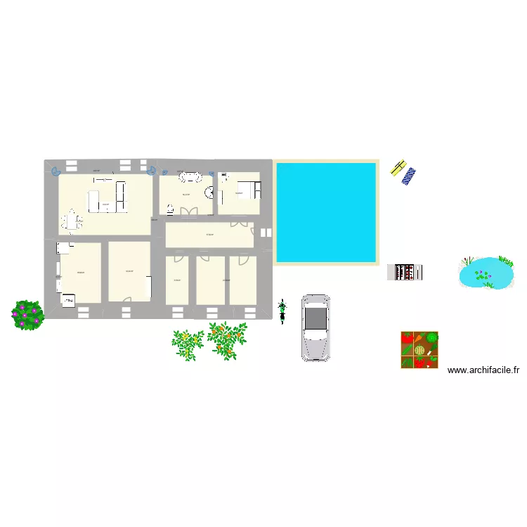 maison matheo. Plan de 14  et 165 m²